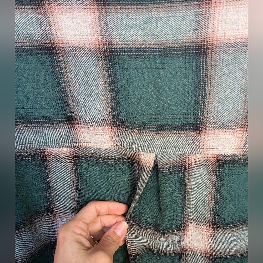 *3 FOR $12* Women's Green Plaid Button-Down Shacket - Picture 3 of 12